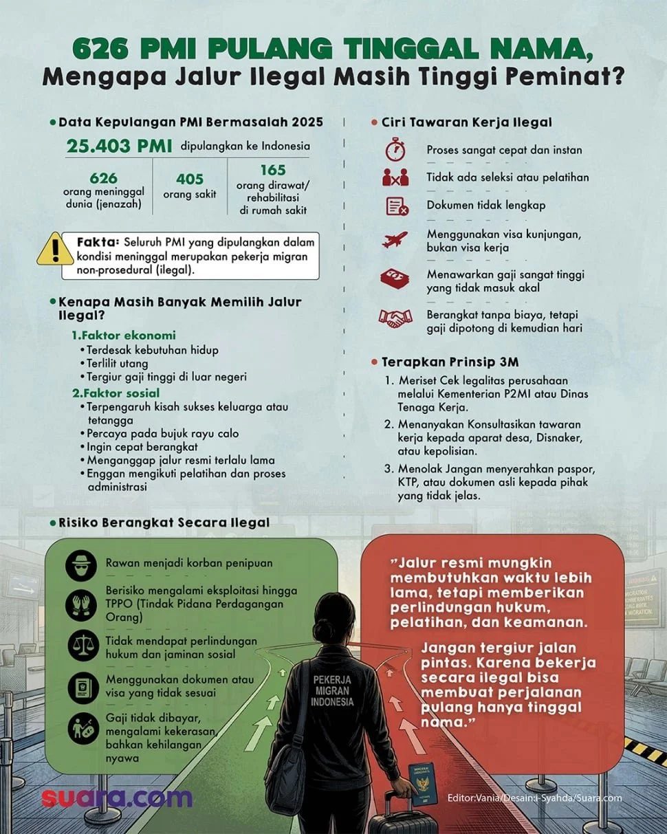 Infografis pekerja migran Indonesia (Suara.com/Syahda)