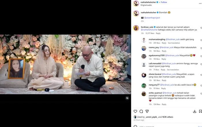 Nathalie Holscher menikah dengan Aripat, sang mantan suami, Sule memberi pesan menyentuh, titip hal ini ke sang mantan istri. 