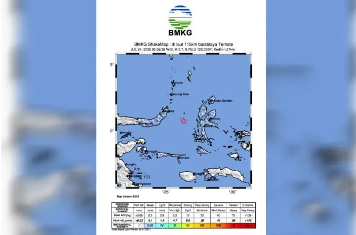 BMKG Sebut Gempa M5,8 yang Guncang Ternate Dipicu Aktivitas Subduksi