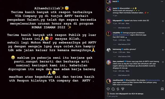 Inul Daratista bagikan kabar baik usai tagih honor ke stasiun TV.
