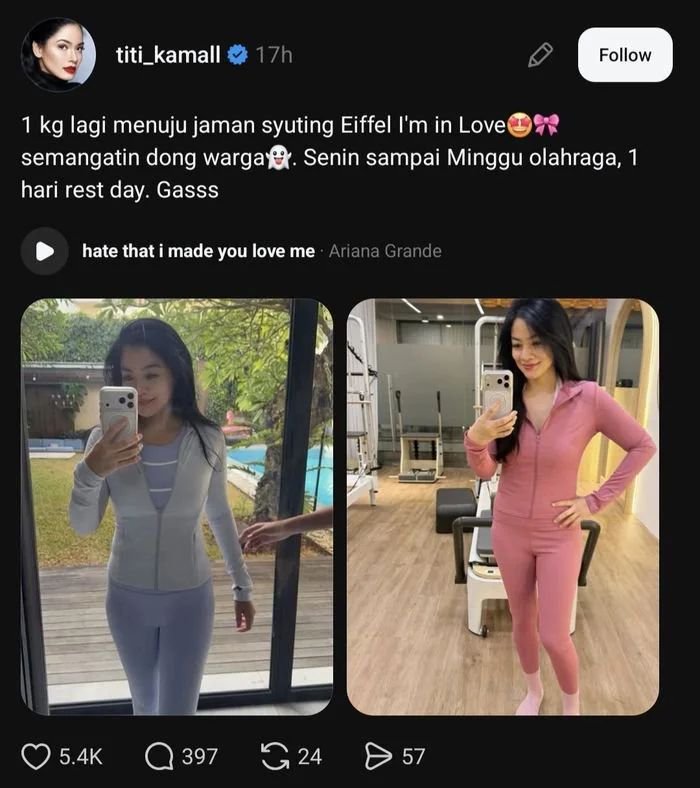 Unggahan Titi Kamal.