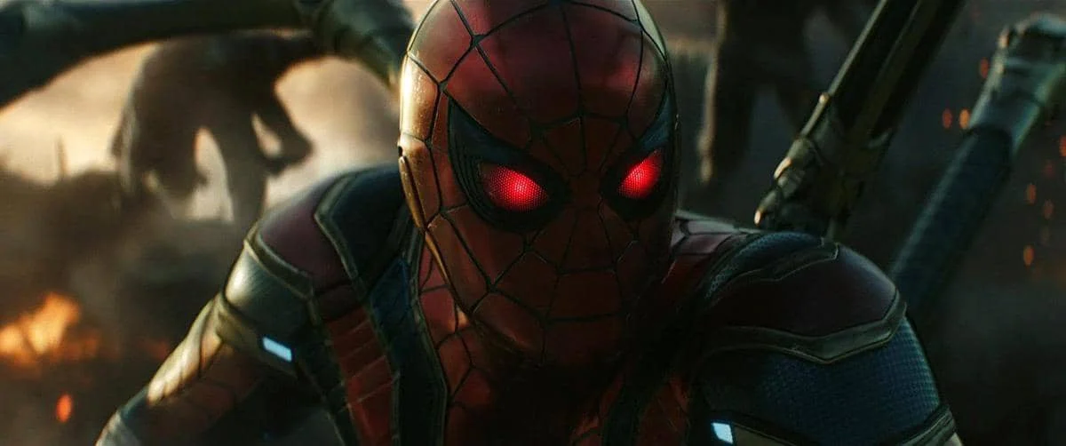 Still cut film Avengers: Endgame memperlihatkan Spider-Man sedang memasuki mode killer