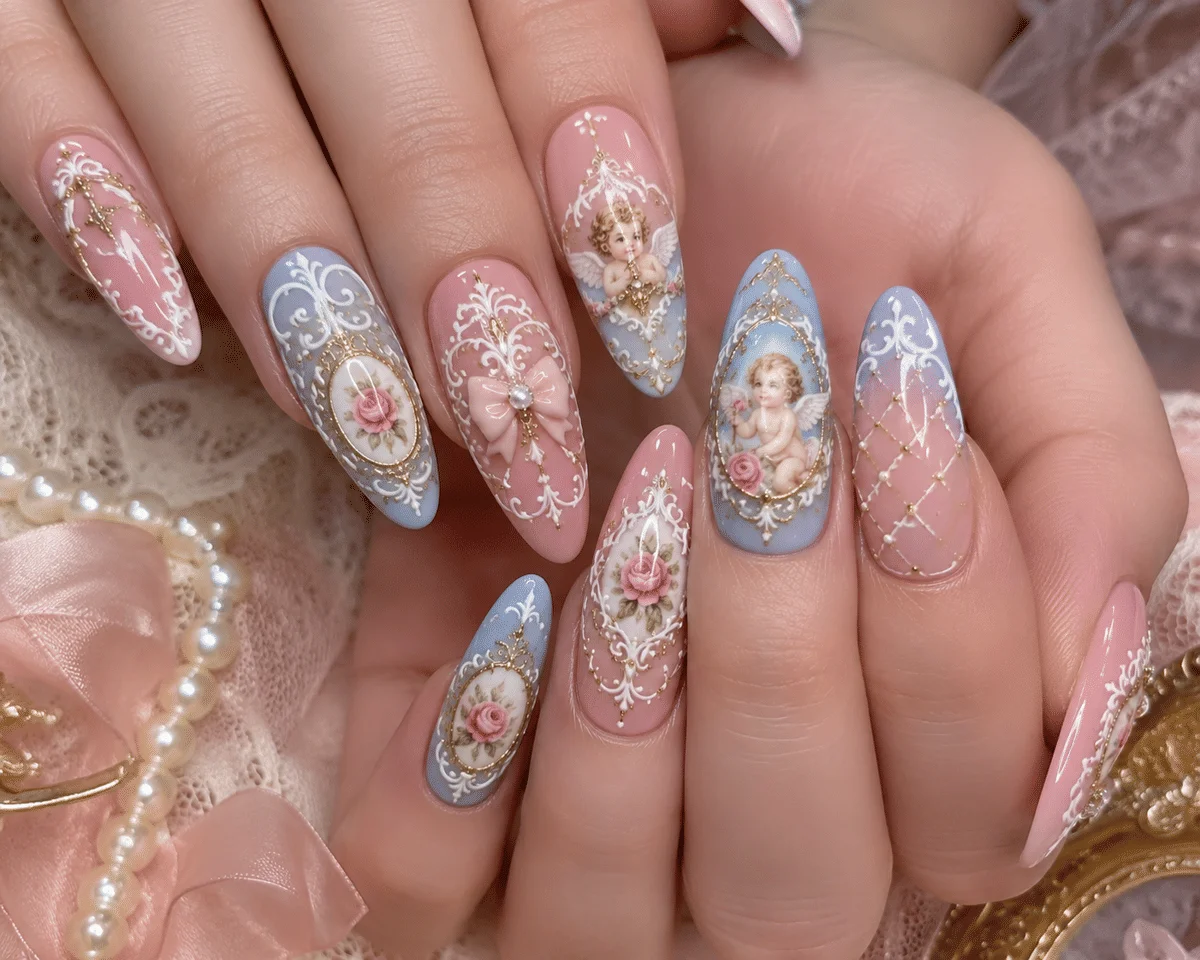 Inspirasi nail art bertema baroque 