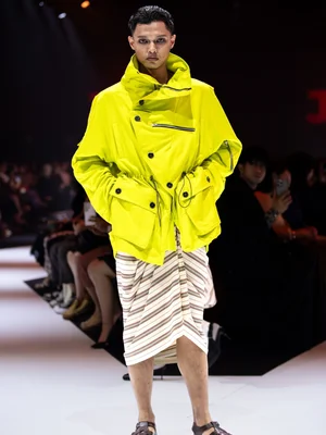 Mickhael Nana x Beatrice Angelica membawakan koleksi GARUDA pada BRI JF3 Fashion Festival 2026, Kamis (23/7/2026) di JF3 Fashion Tent, Summarecon Mall Kelapa Gading