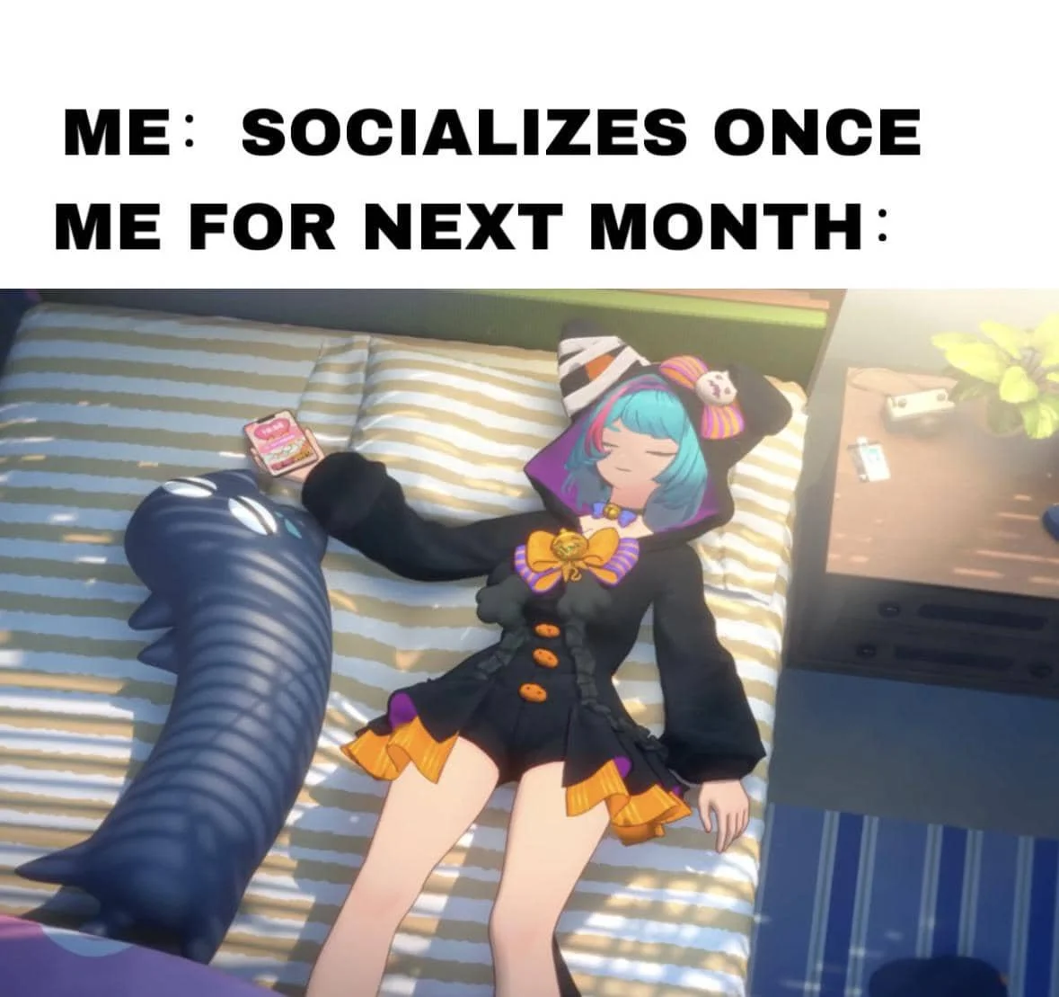 meme anime tentang baterai sosial