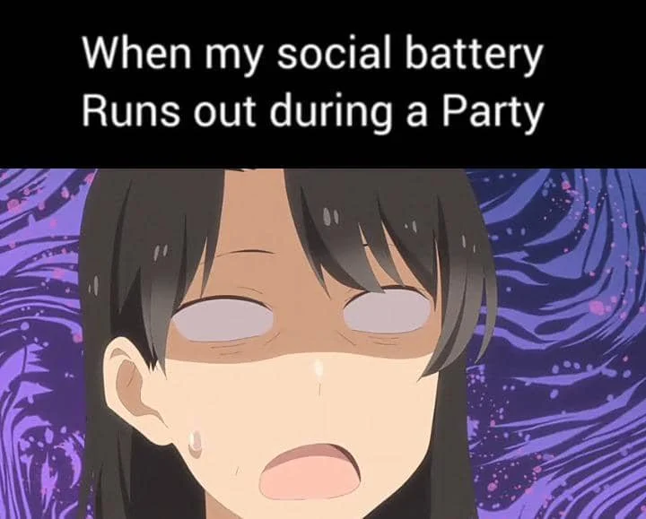 meme anime tentang baterai sosial