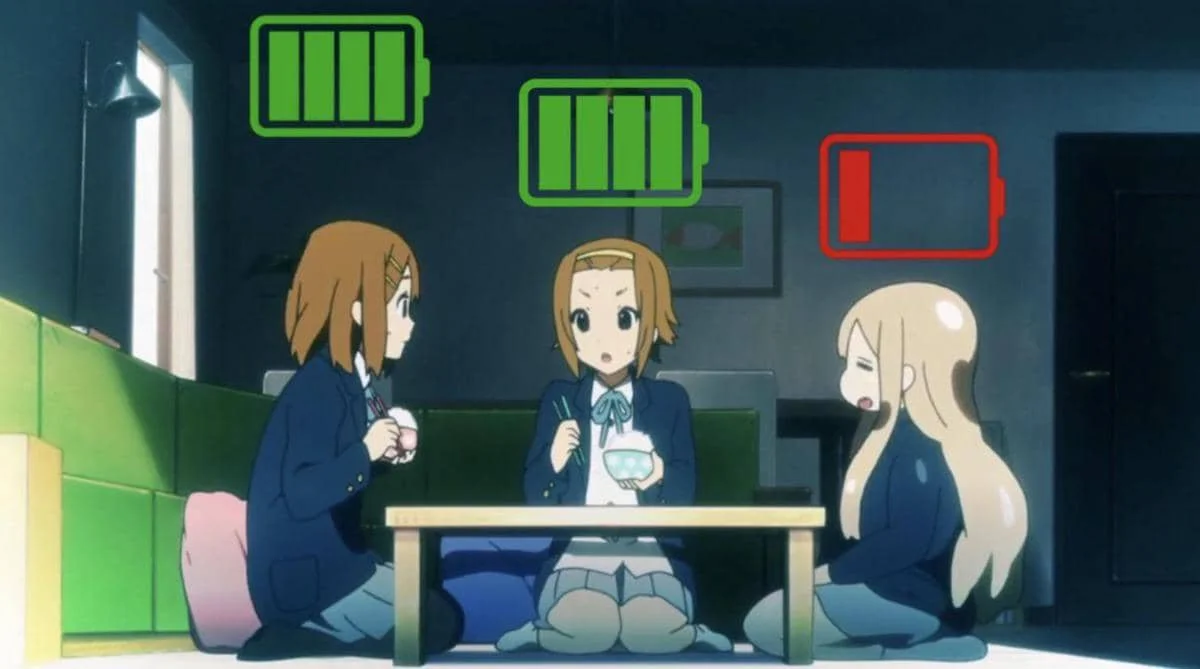 meme anime tentang baterai sosial