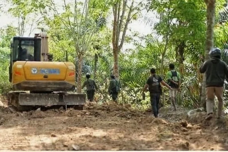 Dua Orang Jadi Tersangka Pembukaan Jalan Ilegal di TNBBS Lampung, Satu Unit Excavator Disita