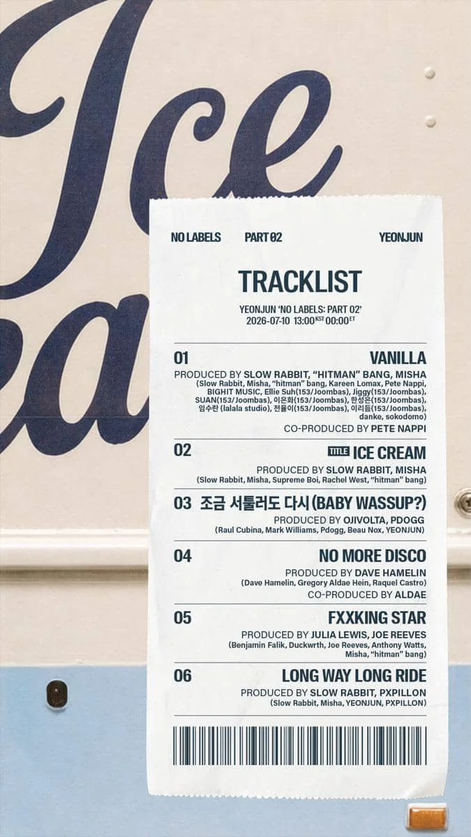 tracklist mini album NO LABELS: PART 02 dari Yeonjun TXT