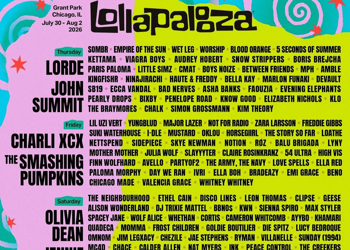 Lineup Lollapalooza 2026