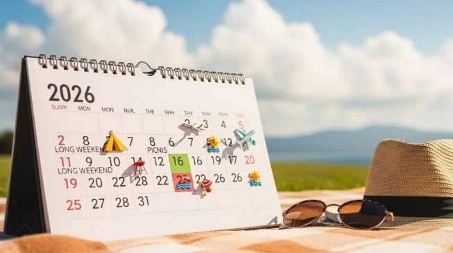 Ilustrasi long weekend tahun 2026. (Google AI Studio)