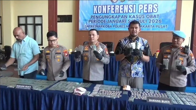 Polres Jakpus Ungkap 68 Kasus Obat Keras, Tanah Abang Terbanyak