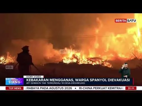 Detik-detik Evakuasi Massal di Spanyol: Pesawat Pebom Air Dikerahkan Lawan Api