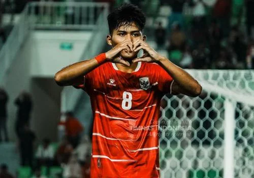 Selebrasi Arkhan Kaka di laga Timnas Indonesia U-19 vs Myanmar U-19. (Foto: PSSI)
