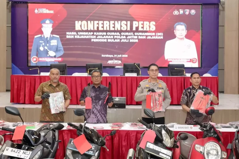 Polda Jatim Tangkap 206 Tersangka dari 178 Kasus 3C Selama Juli 2026