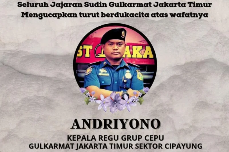 Petugas Damkar Jaktim yang Meninggal Saat Tugas Sempat Dibawa ke RS, tapi Tak Tertolong