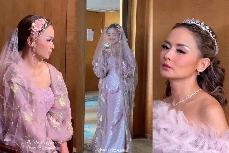 7 Ide Gaun dan Makeup Pernikahan Joanna Alexandra, Pink Fairytale