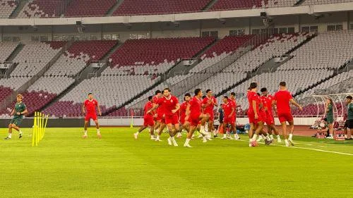 Latihan Timnas Indonesia jelang lawan Vietnam di Piala AFF 2026 (Foto: Aldhi Chandra/Okezone)