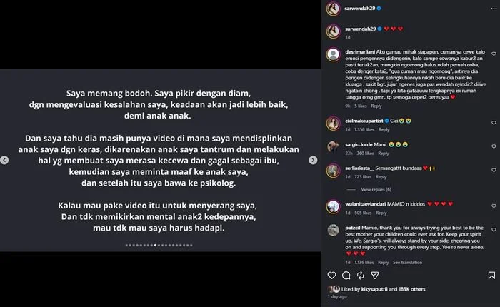 Unggahan Sarwendah.