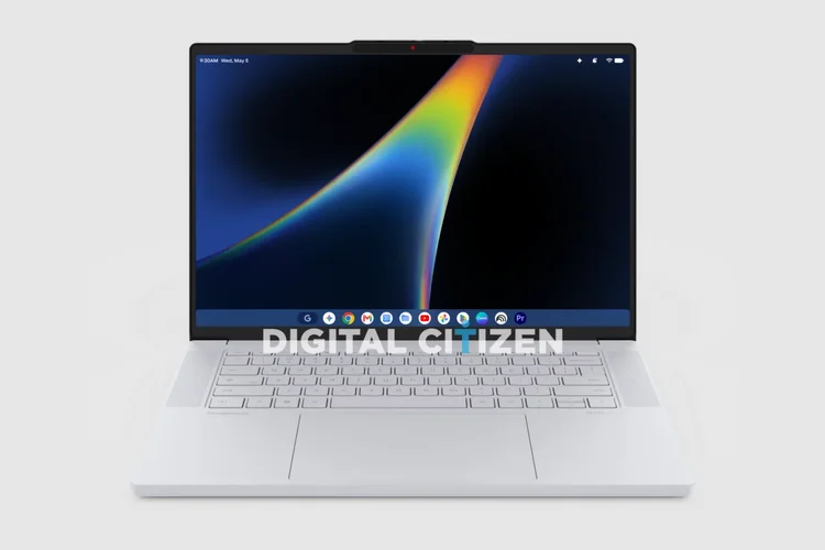 Ilustrasi gambar render laptop Lenovo Googlebook 15.
