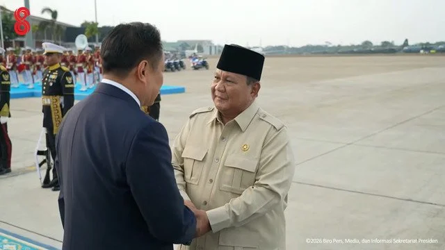 Prabowo Antar Kepulangan PM Thailand Anutin Charnvirakul di Lanud Halim