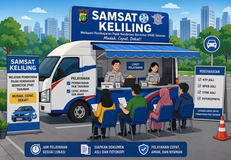 Pajak Kendaraan Jatuh Tempo? Samsat Keliling Ada di 23 Lokasi Hari Ini