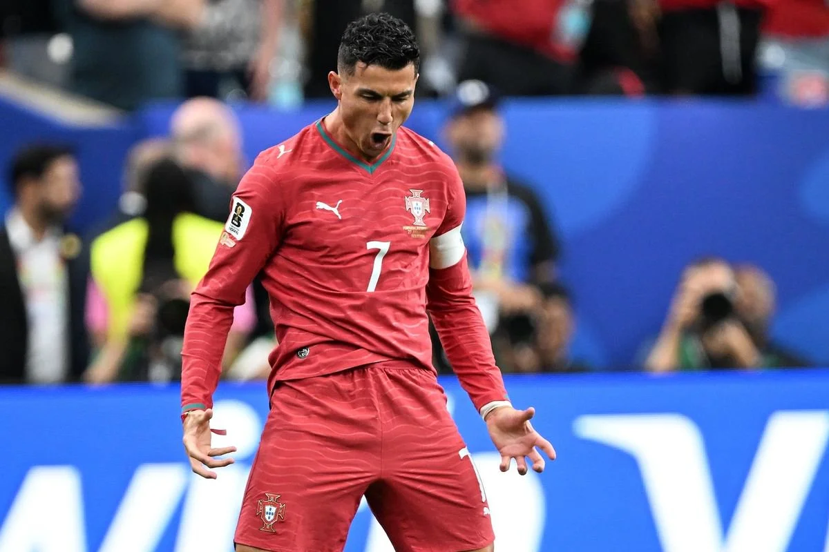 Cristiano Ronaldo merayakan gol dalam pertandingan Grup K antara Portugal vs Uzbekistan di Piala Dunia 2026 di Stadion Houston di Houston, Amerika Serikat, 23 Juni 2026. (Xinhua/Xiao Yijiu)