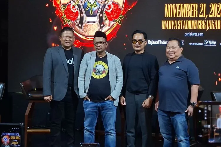 Konferensi pers konser Guns N' Roses di Artotel Senayan, Jakarta Pusat, Jumat (26/6/2026).