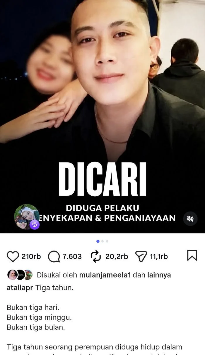Atalia Praratya soroti kasus wanita disekap 3 tahun di Bandung oleh sang kekasih, berharap pelaku segera ditangkap.
