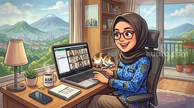 Ilustrasi WFH untuk Hemat BBM (Suara.com)