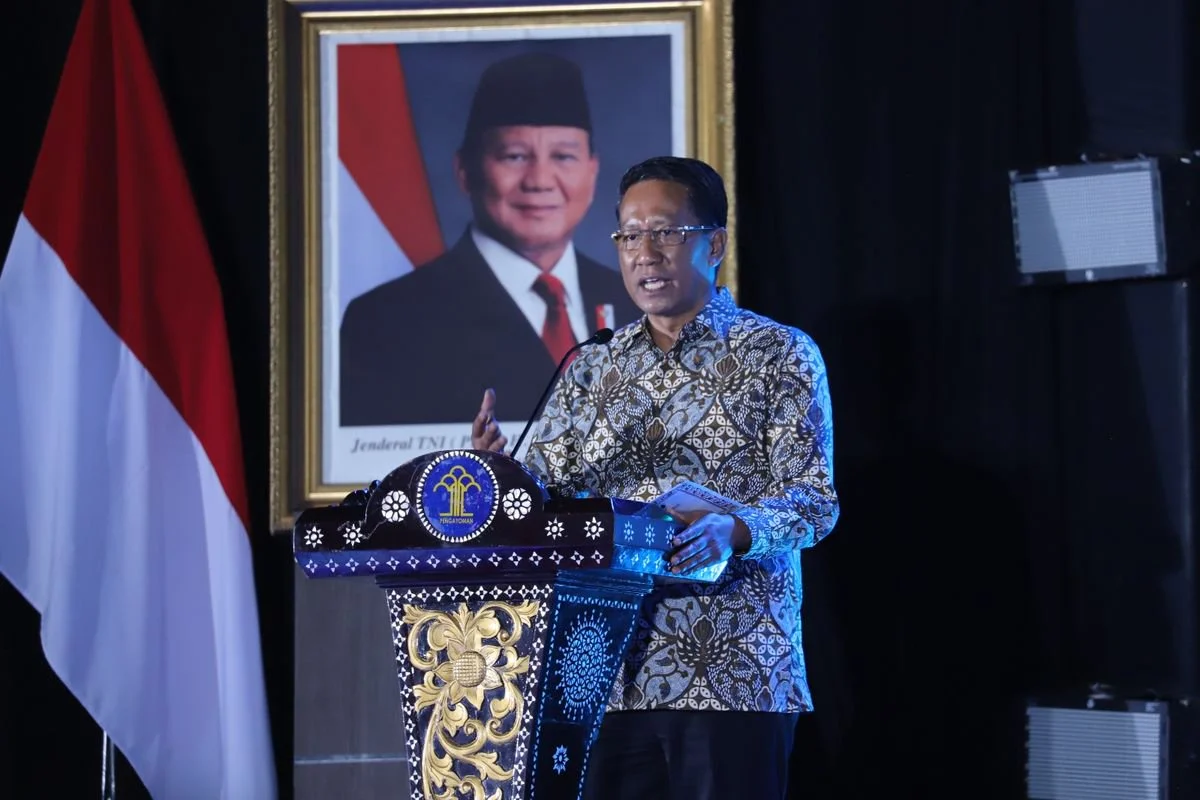 Menteri Hukum Supratman Andi Agtas dalam Rapat Koordinasi Pengendalian Kinerja Semester 1 Kementerian Hukum Tahun 2026, di Gedung Kementerian Hukum, Jakarta, Kamis (2/7/2026).