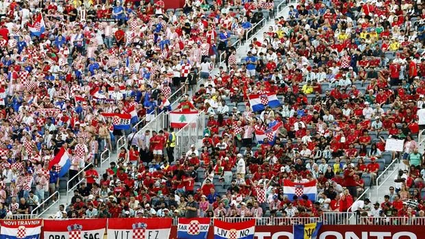 Soccer Football - FIFA World Cup 2026 - Round of 32 - Portugal v Croatia - Toronto Stadium, Toronto, Canada - July 2, 2026 Croatia fans inside the stadium before the match REUTERS/Jeenah Moon