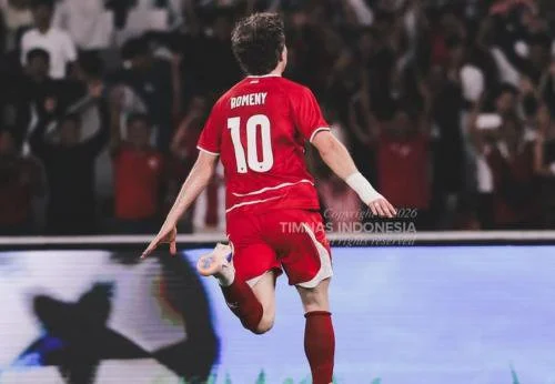 Ole Romeny di laga Timnas Indonesia vs Mozamik. (Foto: PSSI)