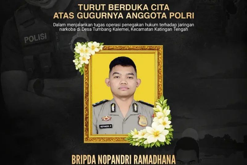 Gugur dalam Operasi Narkoba di Katingan, Bripda Nopandri Naik Pangkat Jadi Briptu Anumerta