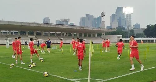 Sesi latihan Timnas Indonesia. (Foto: Andri Bagus/Okezone)