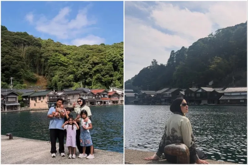 9 Potret Nina Zatulini Mengunjungi Desa Nelayan Ine No Funaya, Kyoto!