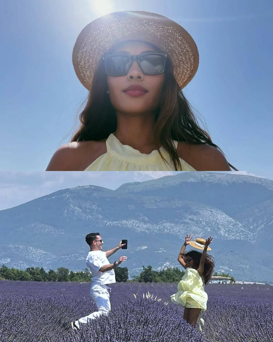 Novia Bachmid ke kebun bunga lavender di Prancis