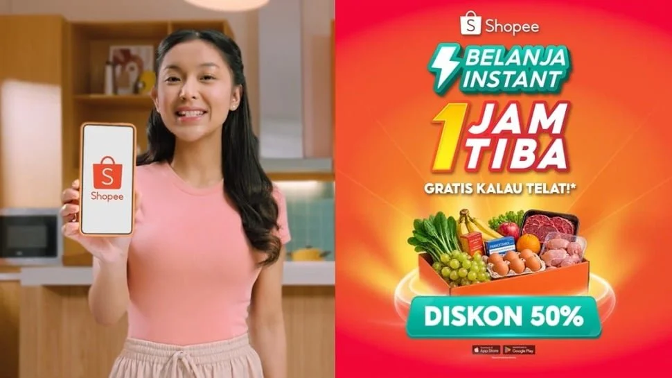 Shopee menghadirkan layanan Belanja Instant 1 Jam Tiba untuk memudahkan pengguna memenuhi berbagai kebutuhan harian dengan proses pemesanan dan pengiriman yang lebih cepat. (Dok. Shopee)