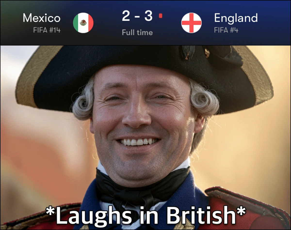 meme Inggris kalahkan Meksiko