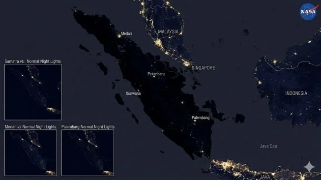 ilustrasi Sumatera blackout (Google Gemini)
