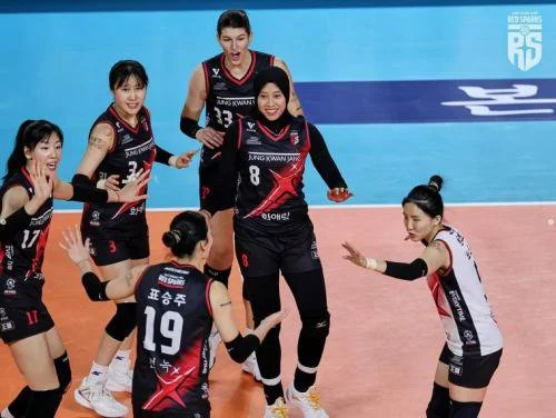 Megawati Hangestri bersama Red Sparks. ig/red__sparks