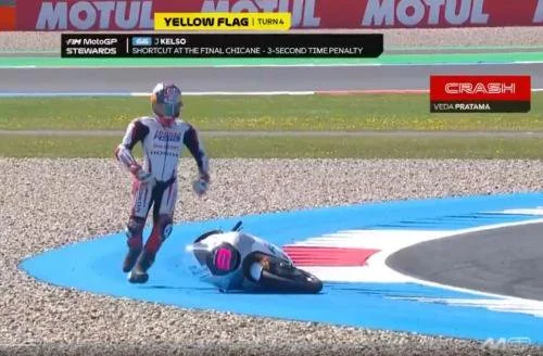 Veda Ega Pratama kecelakaan di Sirkuit Assen. (Foto: MotoGP)