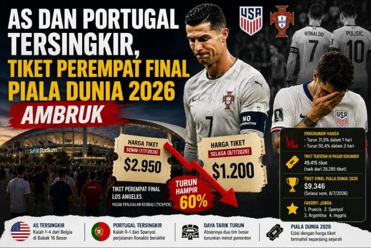 AS dan Portugal Tersingkir, Tiket Perempat Final Piala Dunia 2026 Ambruk