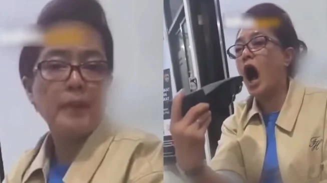 Tangkapan layar video SA, seorang manajer bank swasta saat mengaku mengalami dugaan kekerasan fisik dan perendahan martabat di lingkungan kerja. [Instagram]