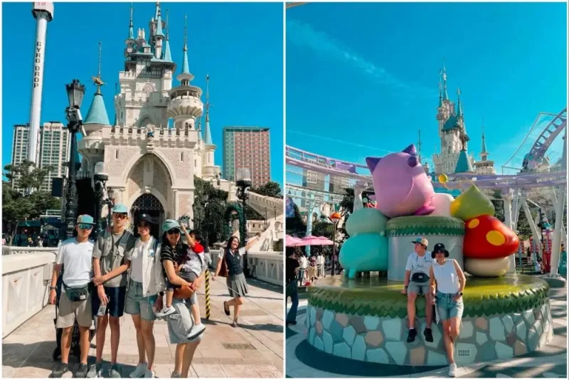 10 Potret Keluarga Marcella Zalianty Liburan di Lotte World, Korsel!