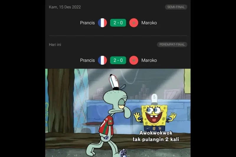 10 Meme Lucu Prancis Vs Maroko, Mbappe Gagal Penalti!