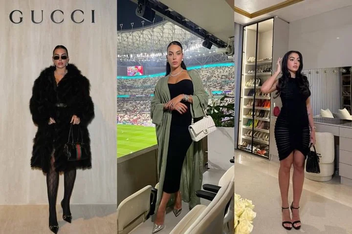Gaya modis kekasih pemain sepak bola asal Portugal Cristiano Ronaldo, Georgina Rodriguez.