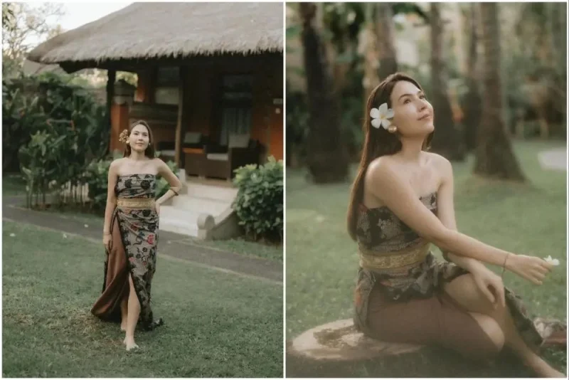 8 Photoshoot Olivia Jensen di Bali, Anggun pakai Kain Khas Bali!