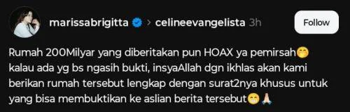 Celine Evangelista buka suara terkait isu Jadi Simpanan pejabat hingga rumah Rp200 miliar.