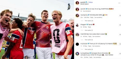 Alexander Sorloth diserang fans Timnas Norwegia. (Foto: Instagram/@asorloth)